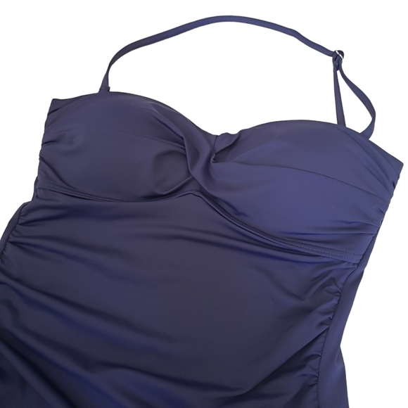 NWT La Vie En Rose Tankini Bandeau Swim Top in Navy Blue - Picture 4 of 8